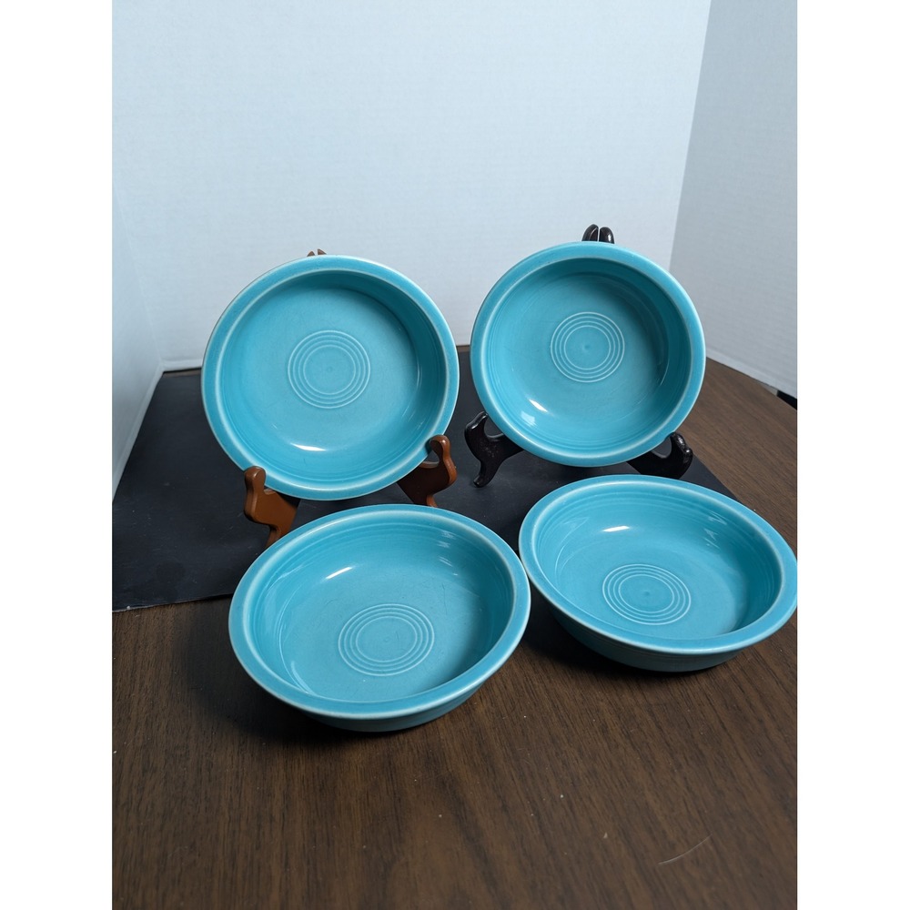 Fiesta Lot of 4 Turquoise Bowl Made In The USA - Picture 2 of 6